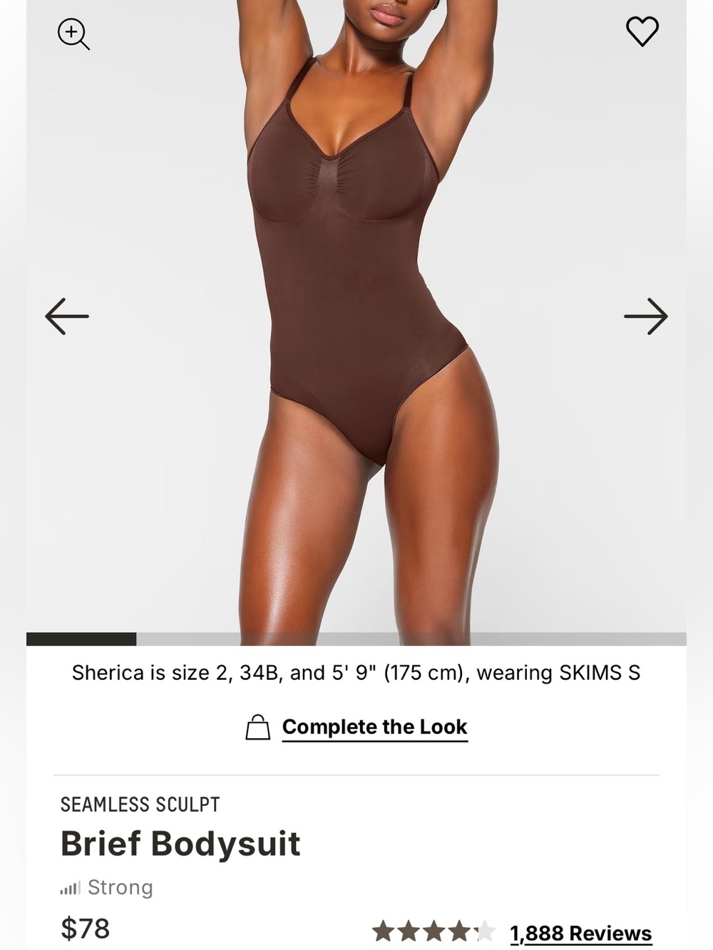SKIMS Seamless Sculpt Brief Bodysuit Brown Cocoa Medium NWOT!!
